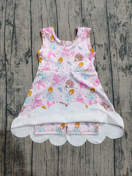 Baby Girls Pink Sleeveless Princess Yoga Knee Length Dresses Preorder