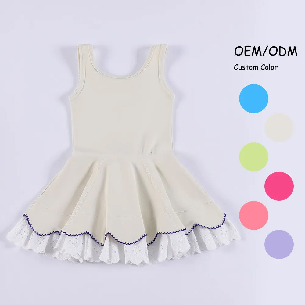 Baby Girls Ivory Sleeveless Lace Ruffle Knee Length Dresses Preorder