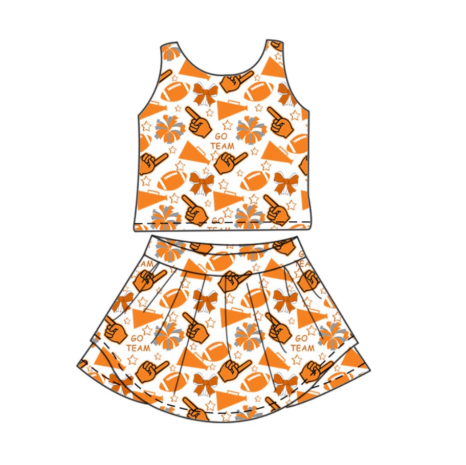 Baby Girls Yellow Footballs T Vest Skorts Team Yoga Active Set