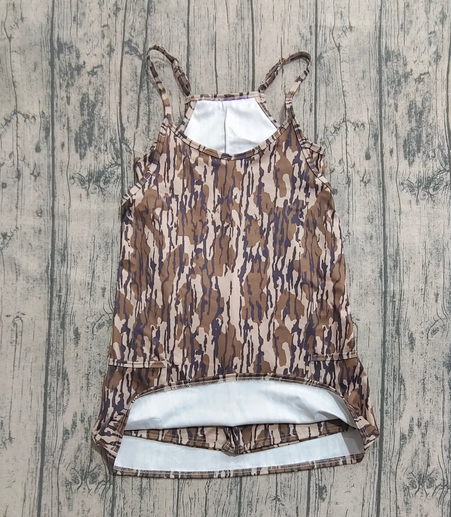 Adult Women Strap Camo Pockets Shorts Yoga Active Dress