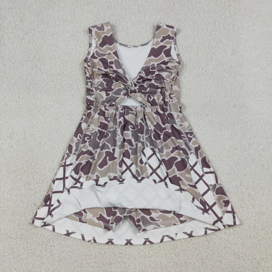 Baby Girls Southern Grey Camo Drip Team Shorts Yoga Knee Length Dresses