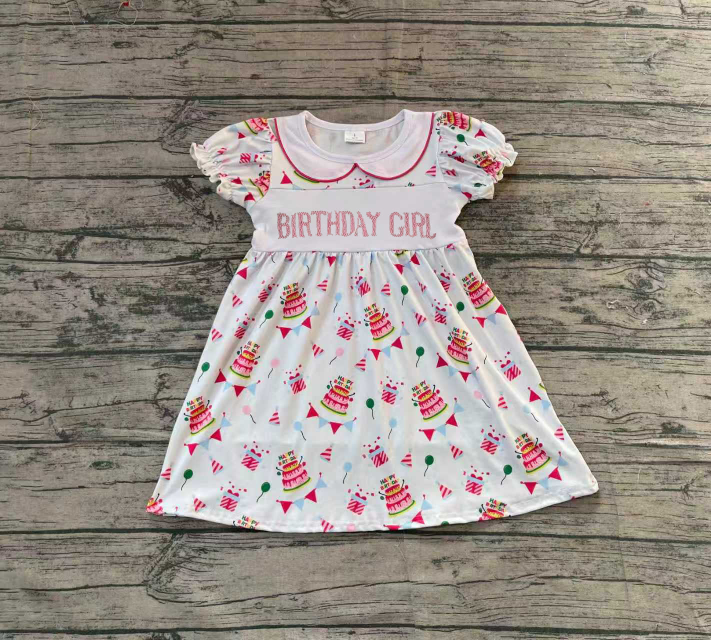 Embroidery Birthday Girl Gifts Balloons Knee Length Dresses Preorder