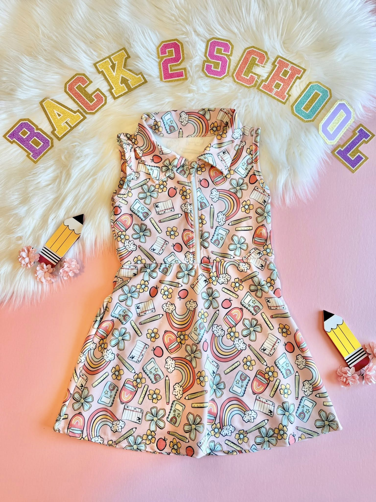 Baby Girls Pencil Books Back to School Yoga Shorts Knee Length Dresses Preorder