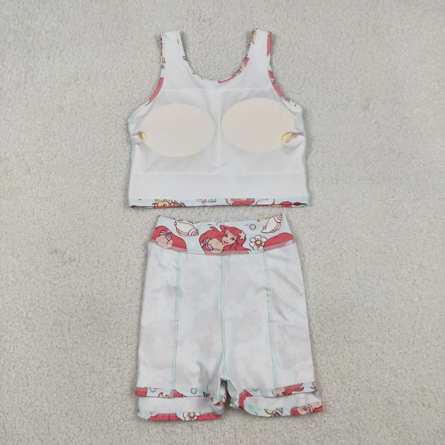 Sibling Baby Girls Cartoon Mouse Ducks Top Skorts Yoga Activity Wear Sets