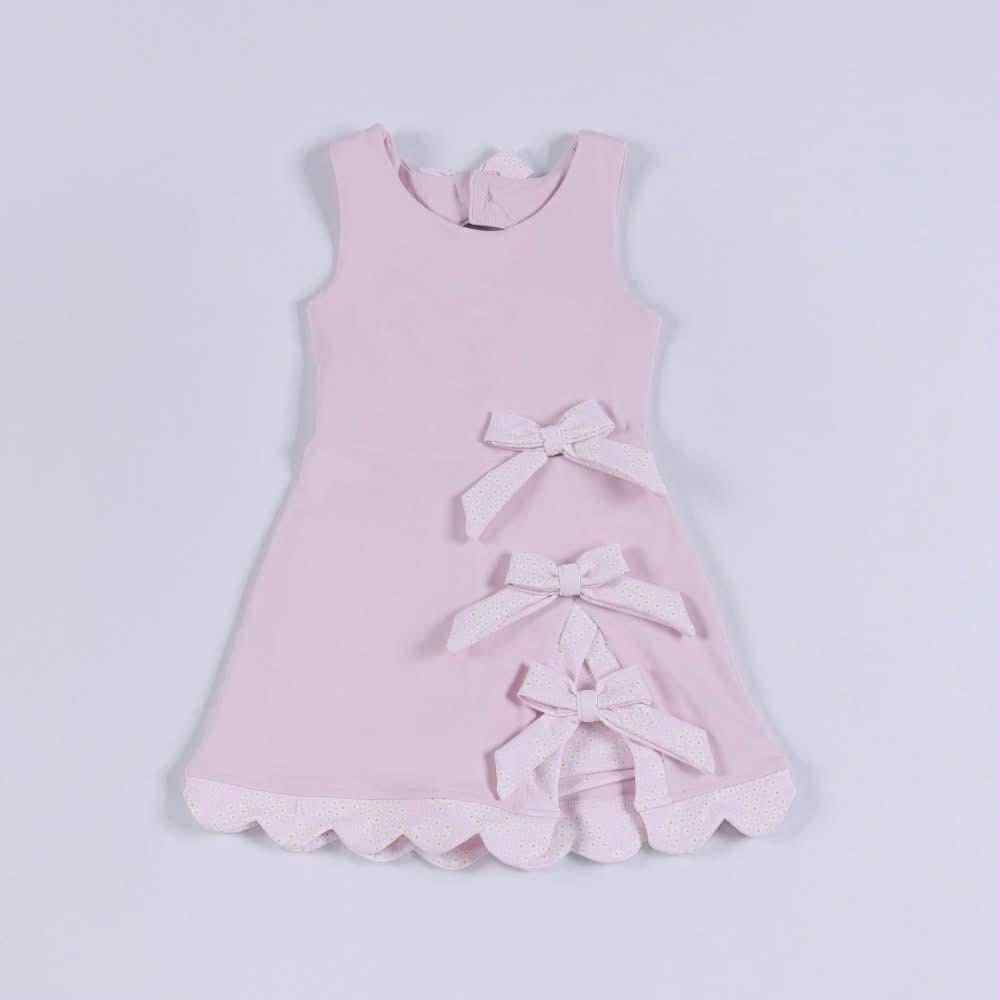 Baby Girls Pink Sleeveless Bows Yoga Ruffle Shorts Knee Length Dresses Preorder