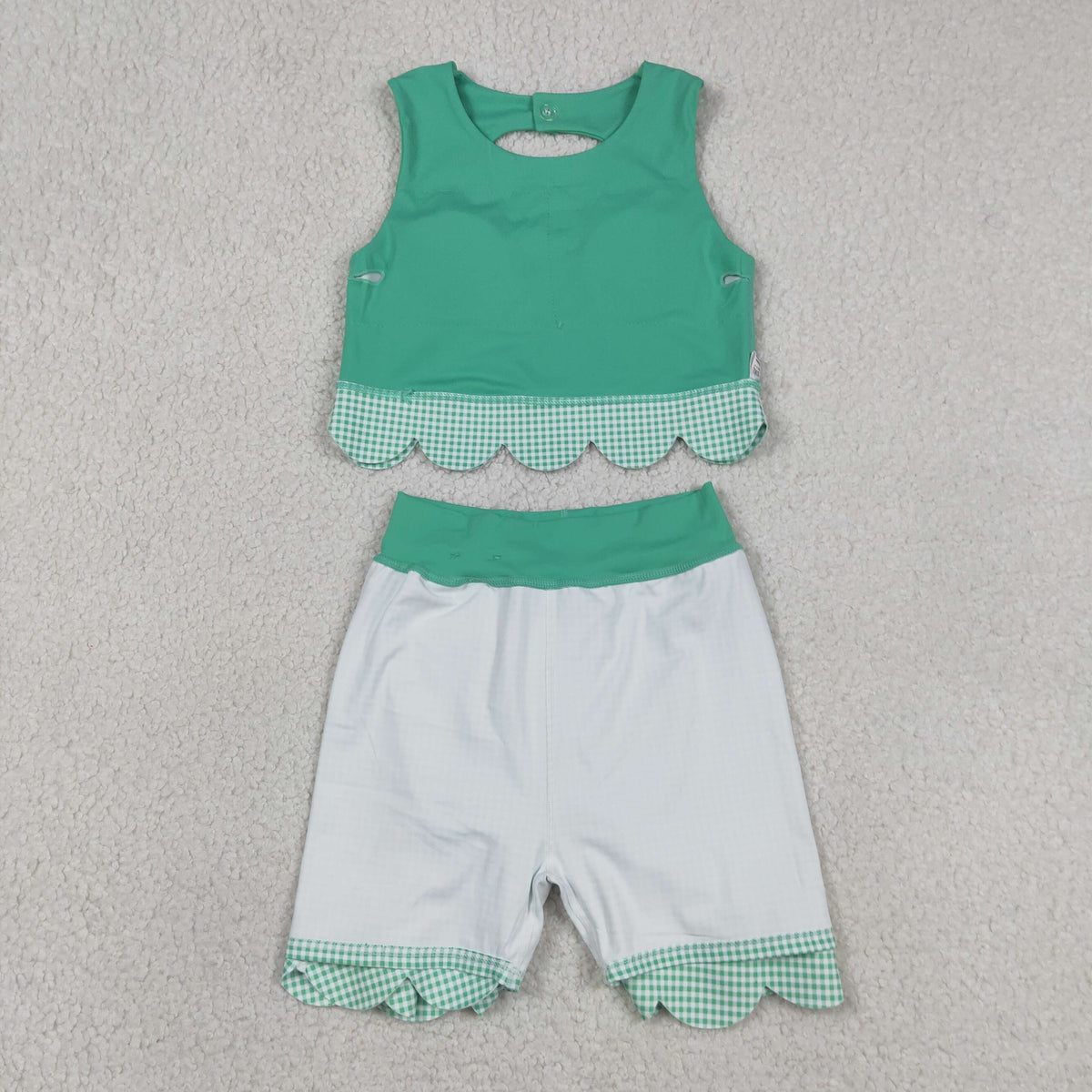 Sibling Baby Girls Sleeveless Vests Skirt Short Yoga Active Scallop Clothes Sets