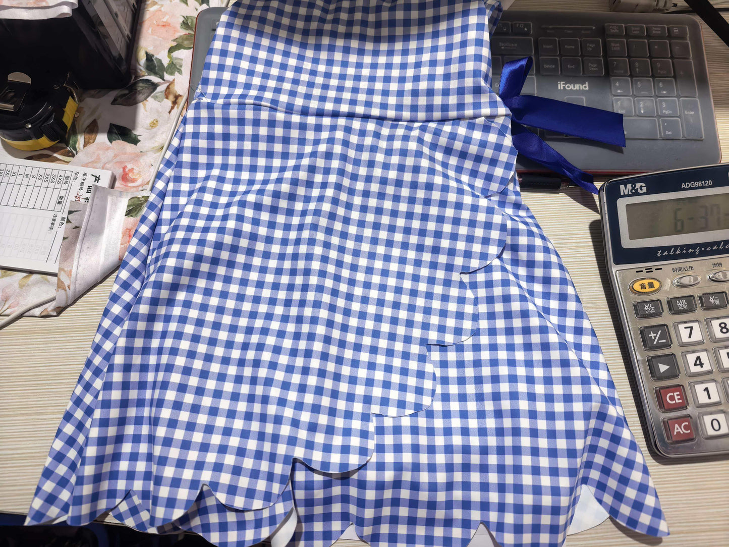 Baby Girls Blue Checked Yoga Active Ruffle Shorts Knee Length Dresses Preorder