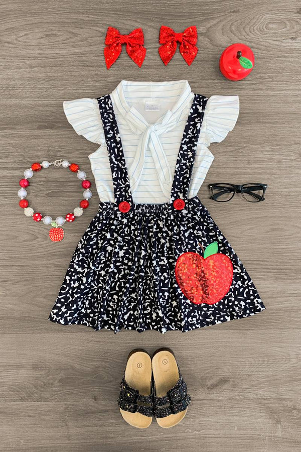 Baby Girls Stripe Shirts Skirt Dress Back to School 2 Piece Clothes Sets Preorder