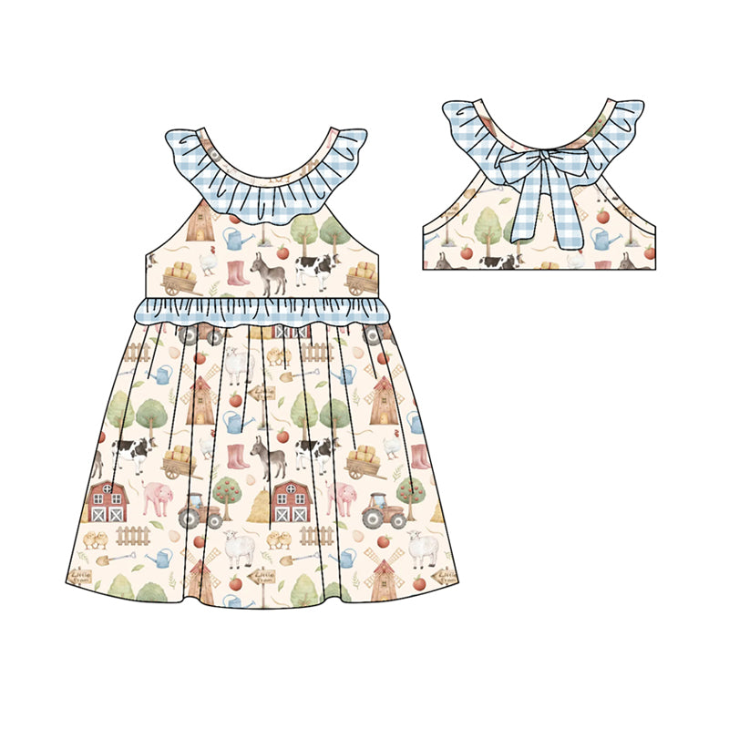 Baby Girls Farm Collar Knee Length Dresses Preorder