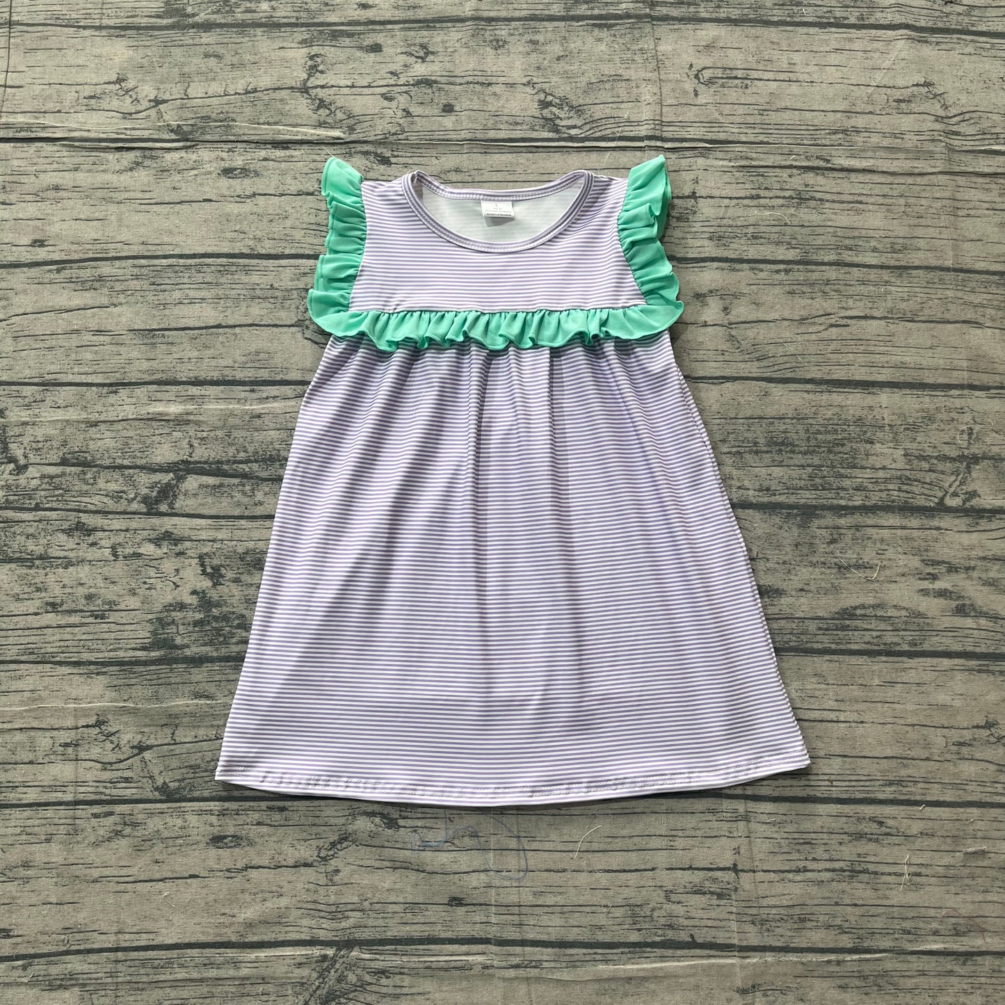 Baby Girls Sleeveless Purple Stripe Knee Length Dresses