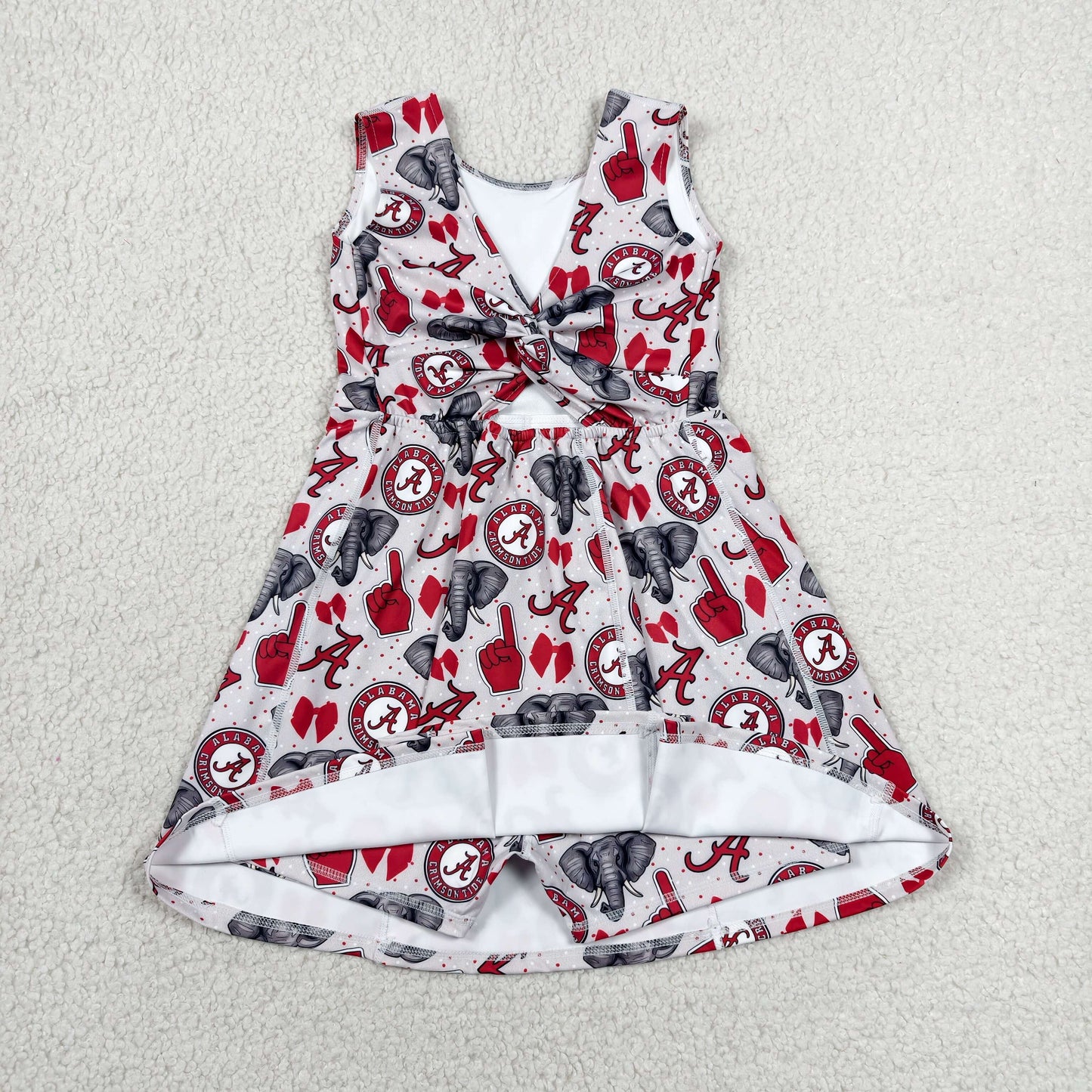 Sibling Baby Boys Girls Alabama Team Polo Shirt Butterfly Short Yoga Active Strap Knee Length Dresses