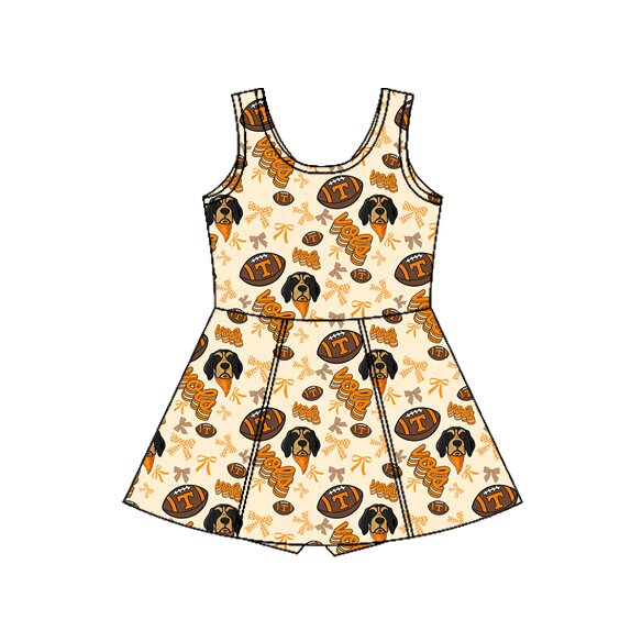 Baby Girls Footballs Dogs T Team Yoga Active Shorts Knee Length Dresses Preorder