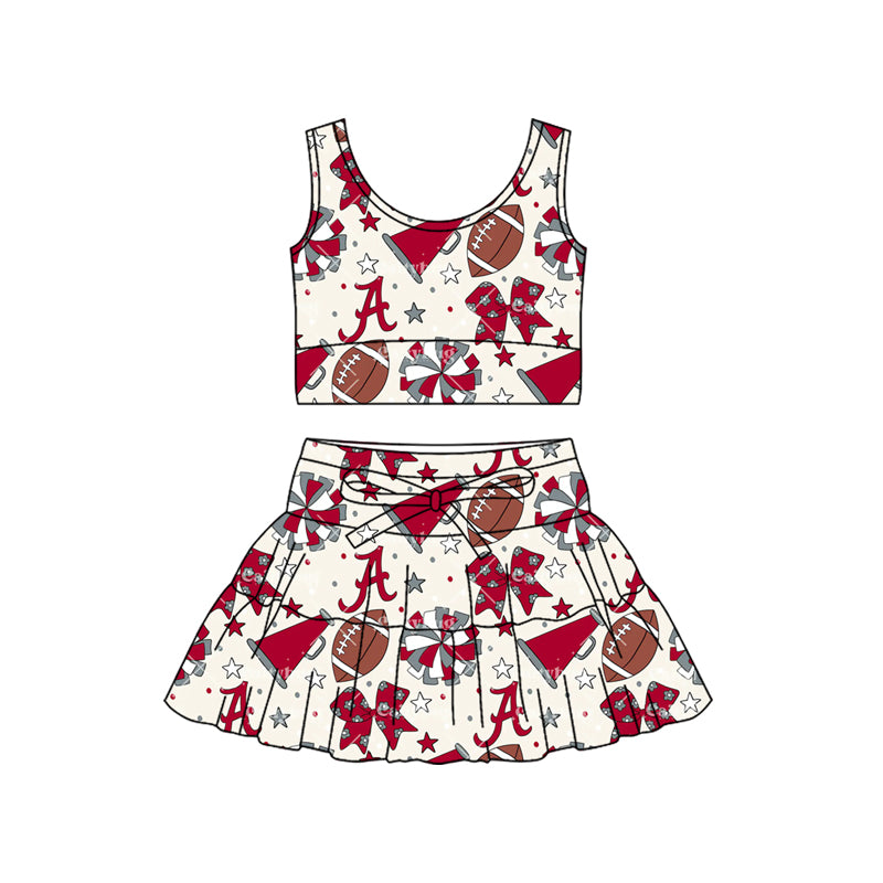 Baby Girls Footballs A Vest Skirt Short Team Yoga Active Clothes Sets Preorder