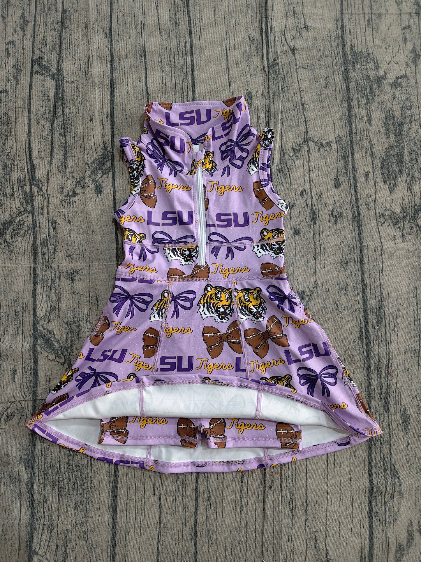 Baby Girls LSU Tiger Footballs Team Yoga Active Shorts Knee Length Dresses Preorder