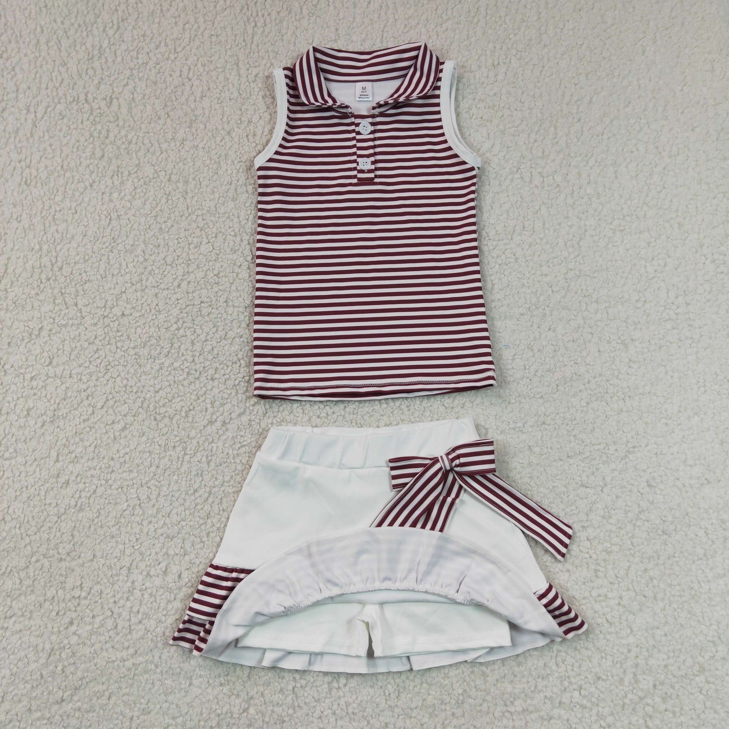 Sibling Baby Girls Bows Checked Button Vests Ruffle Skirt Shorts Yoga Active Clothes Sets