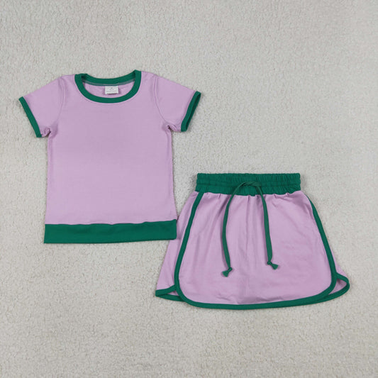 Baby Girls Short Sleeve Shirts Top Skirt Short Cotton Clothes Sets