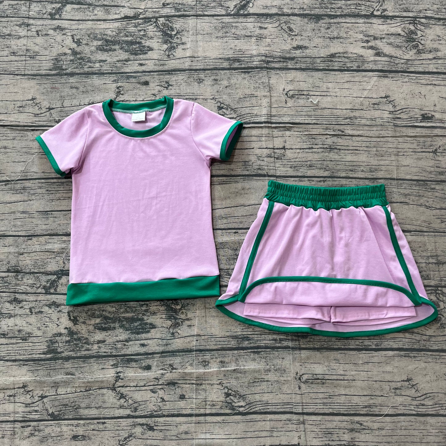 Baby Girls Pink Short Sleeve Top Skirt Shorts Cotton Clothes Sets