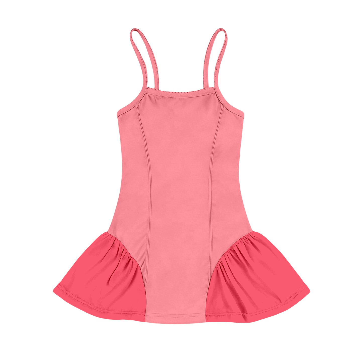 Baby Girls Peach Strap Yoga Active Shorts Knee Length Dress Preorder