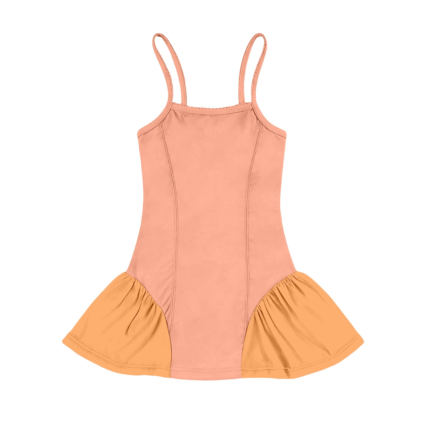Baby Girls Orange Strap Yoga Active Shorts Knee Length Dress Preorder