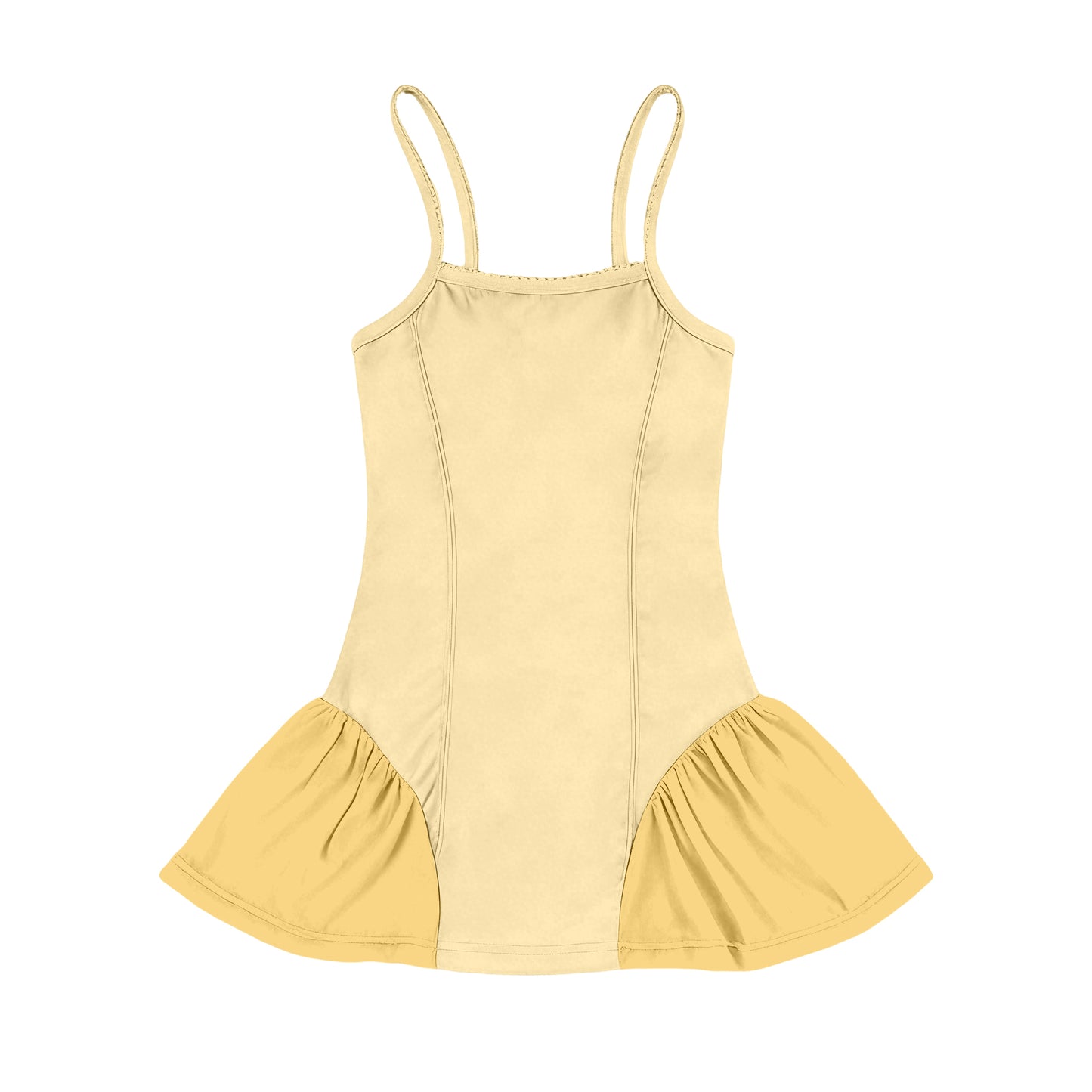 Baby Girls Yellow Strap Yoga Active Shorts Knee Length Dress Preorder