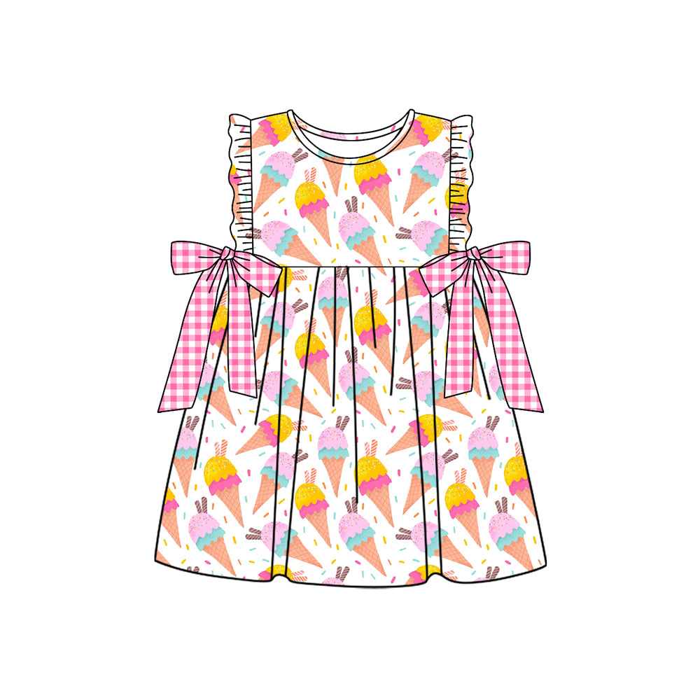 Baby Girls Sleeveless Ice Creams Sprinkles Knee Length Dresses Preorder