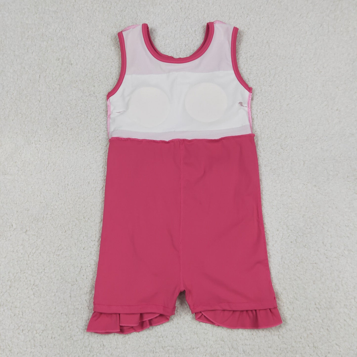 Baby Girls Pink Sleeveless Yoga Active Scallop Shorts Knee Length Dresses