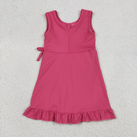 Baby Girls Pink Sleeveless Yoga Active Scallop Shorts Knee Length Dresses