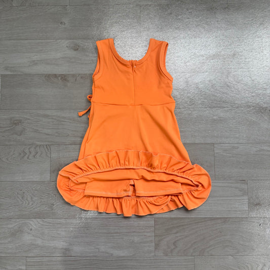Baby Girls Orange Sleeveless Yoga Active Shorts Knee Length Dresses Preorder