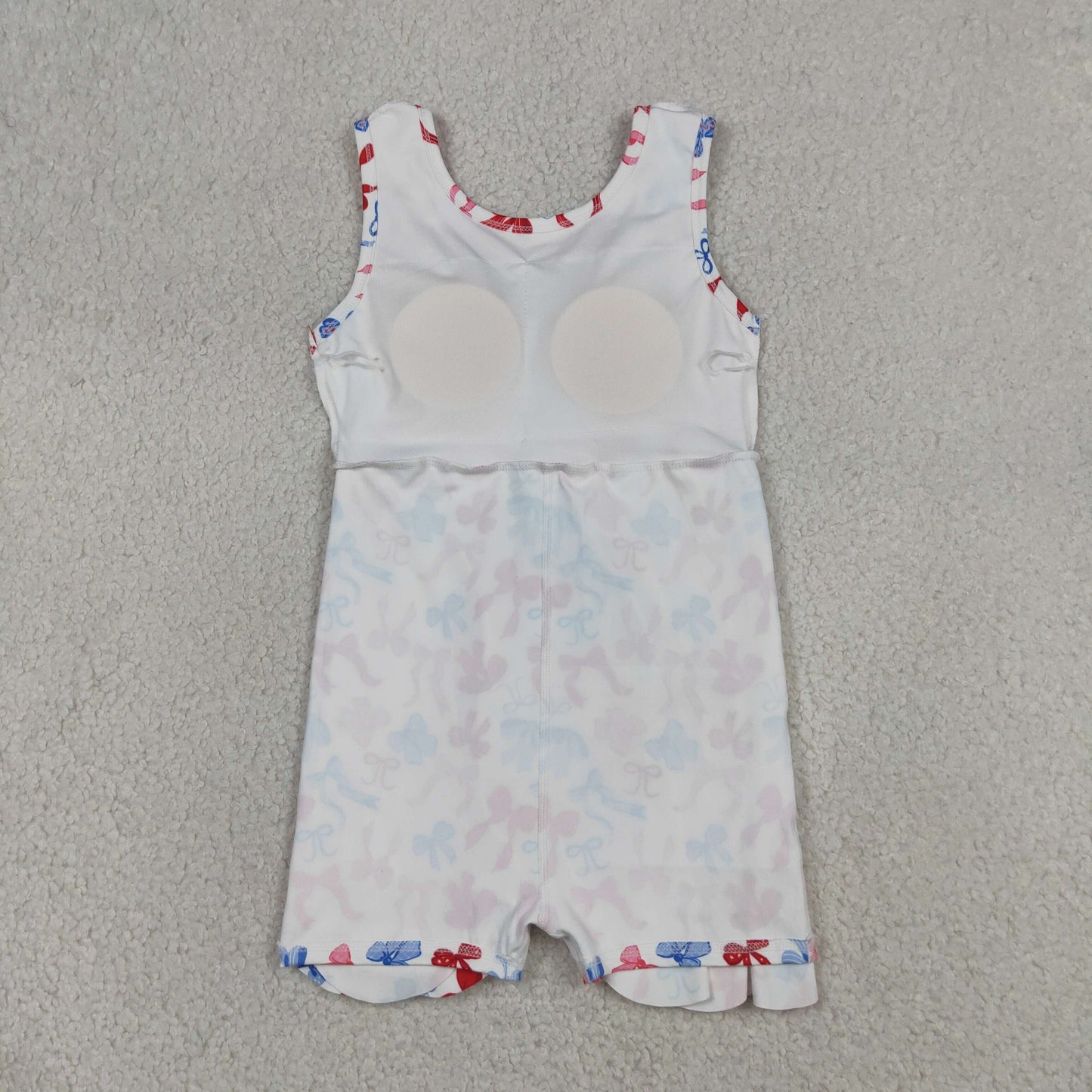 Sibling Baby Girls Sleeveless Bows Flowers Yoga Active Shorts Scallop Knee Length Dresses
