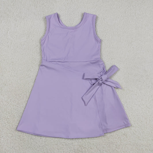 Baby Girls Lavender Sleeveless Yoga Active Short Knee Length Dresses