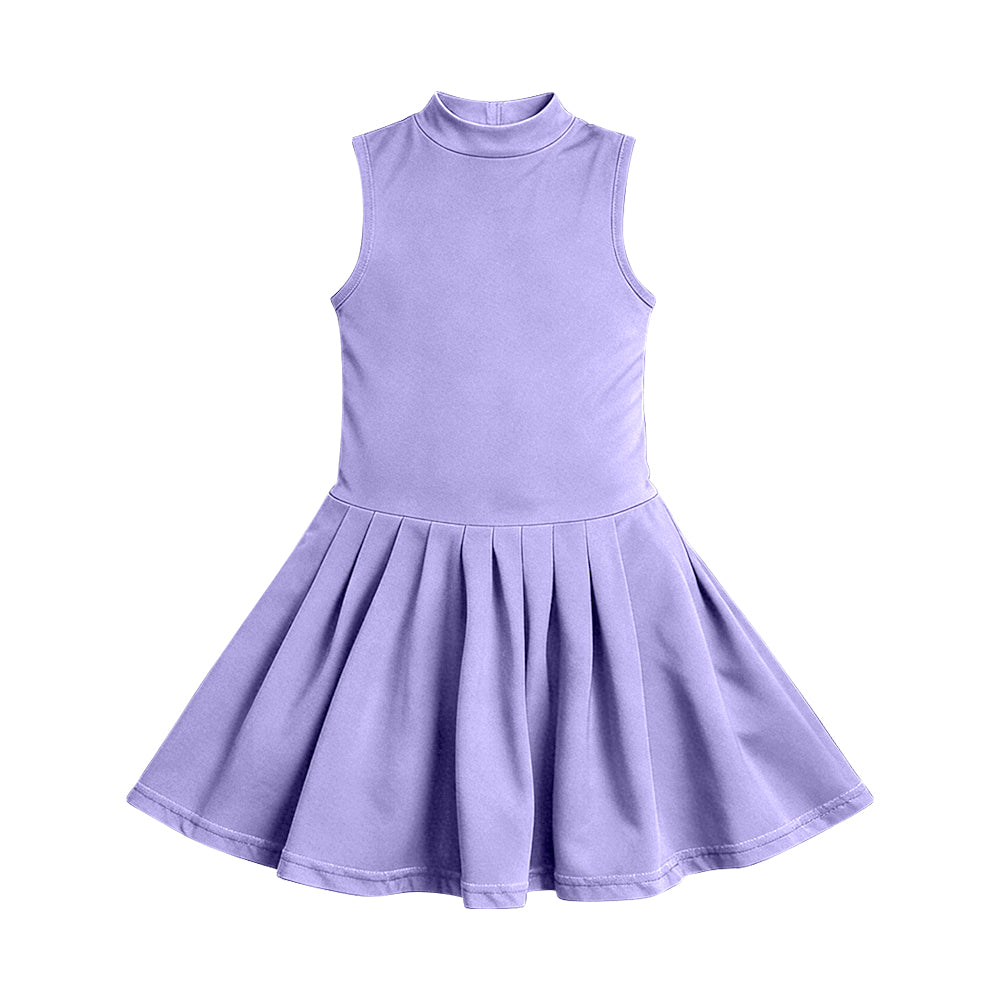 Baby Girls Lavender Sleeveless Yoga Active Pleated Knee Length Dress Preorder