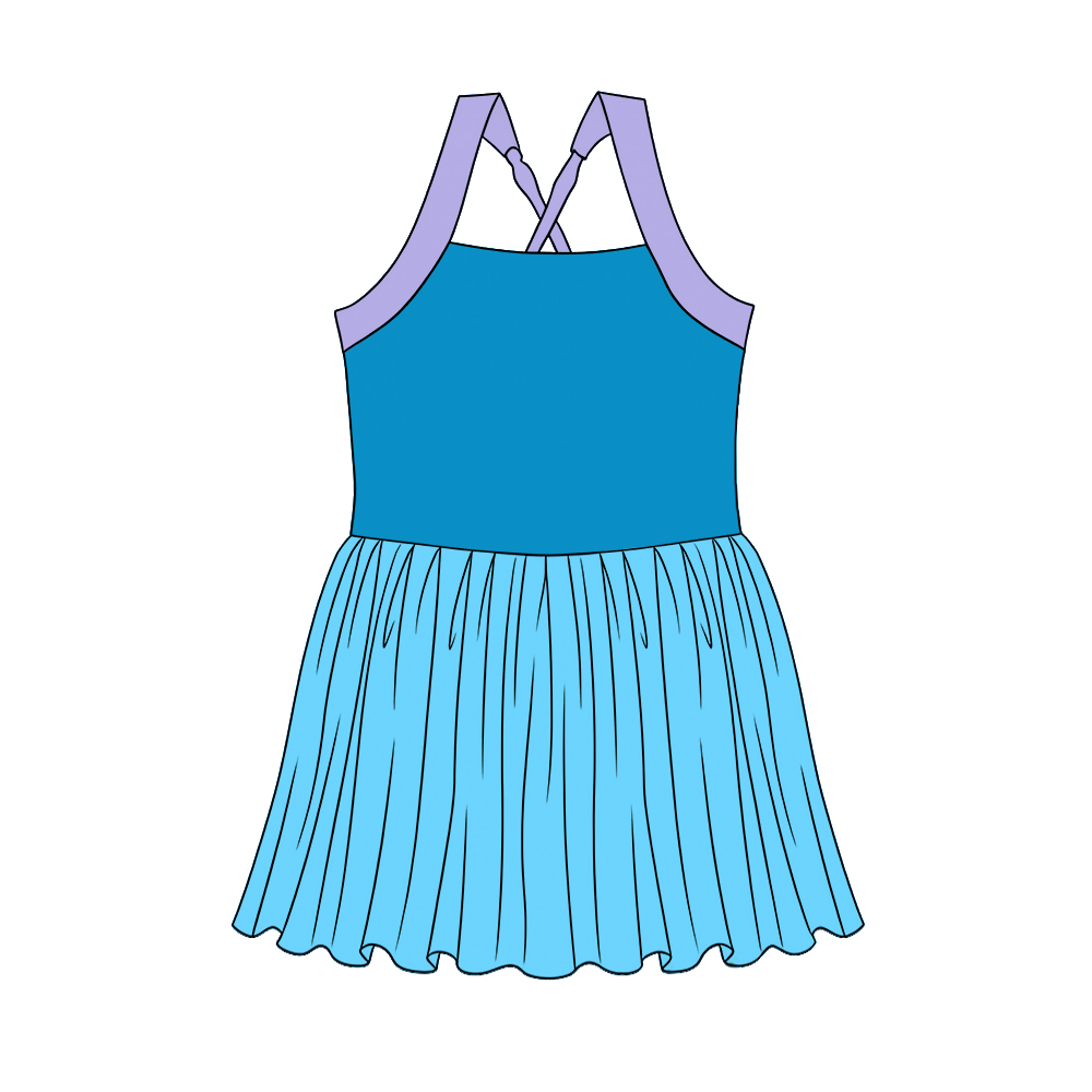 Baby Girls Strap Princess Yoga Active Patchwork Knee Length Dress Preorder
