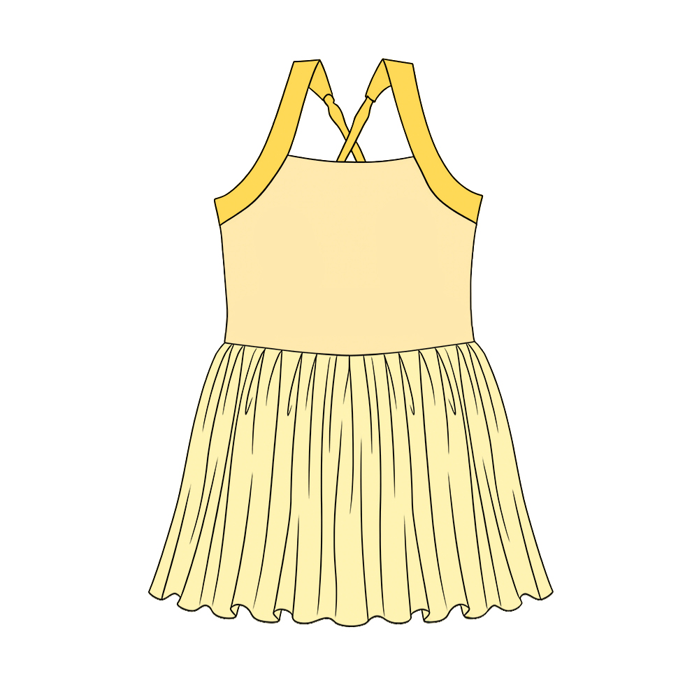 Baby Girls Strap Princess Yoga Active Patchwork Knee Length Dress Preorder