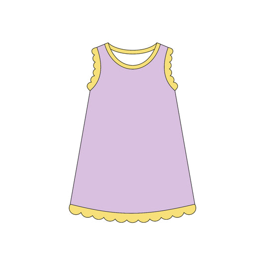 Baby Girls Sleeveless Scallop Knee Length Dresses Preorder