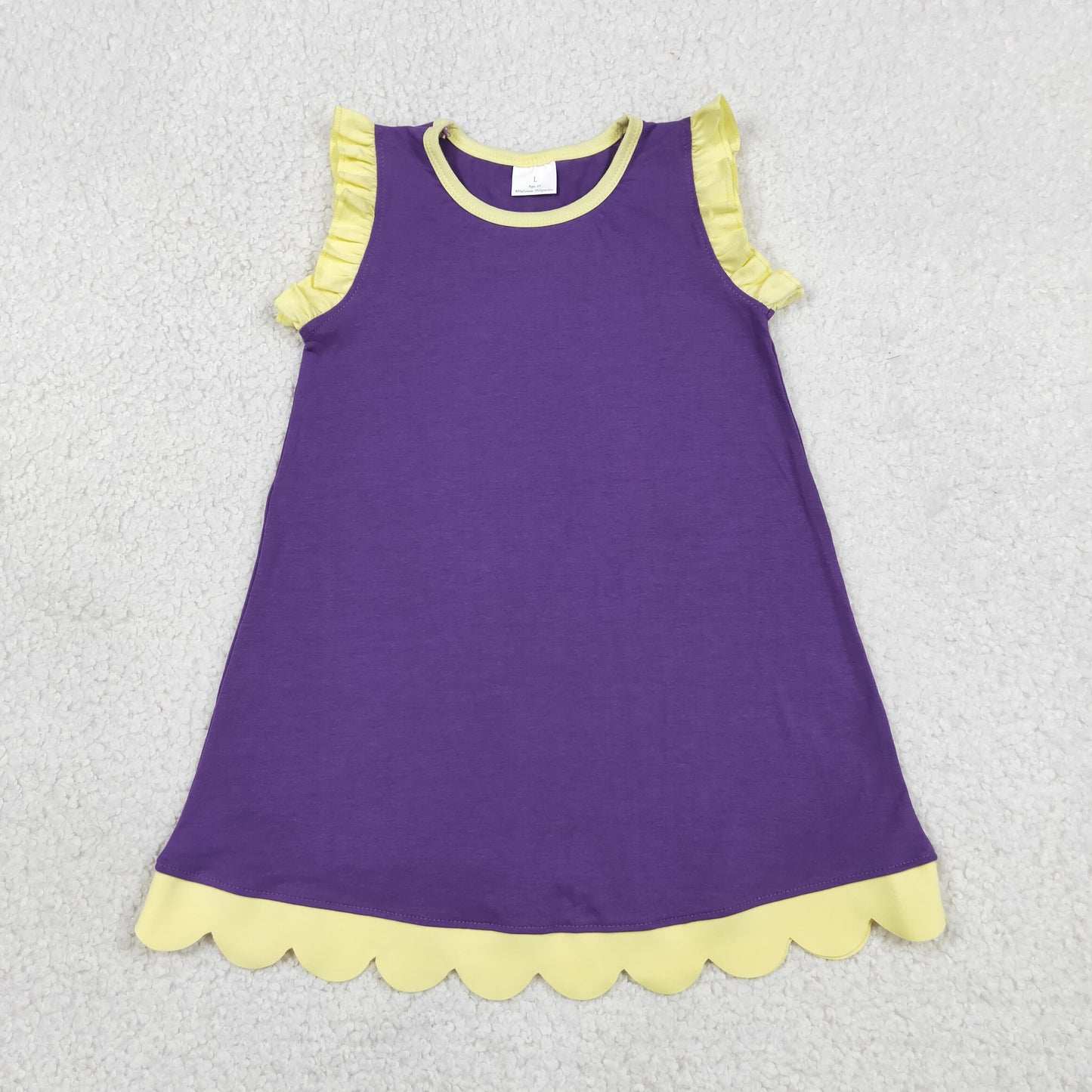 Sibling Baby Girls Sleeveless Scallop Knee Length Dresses