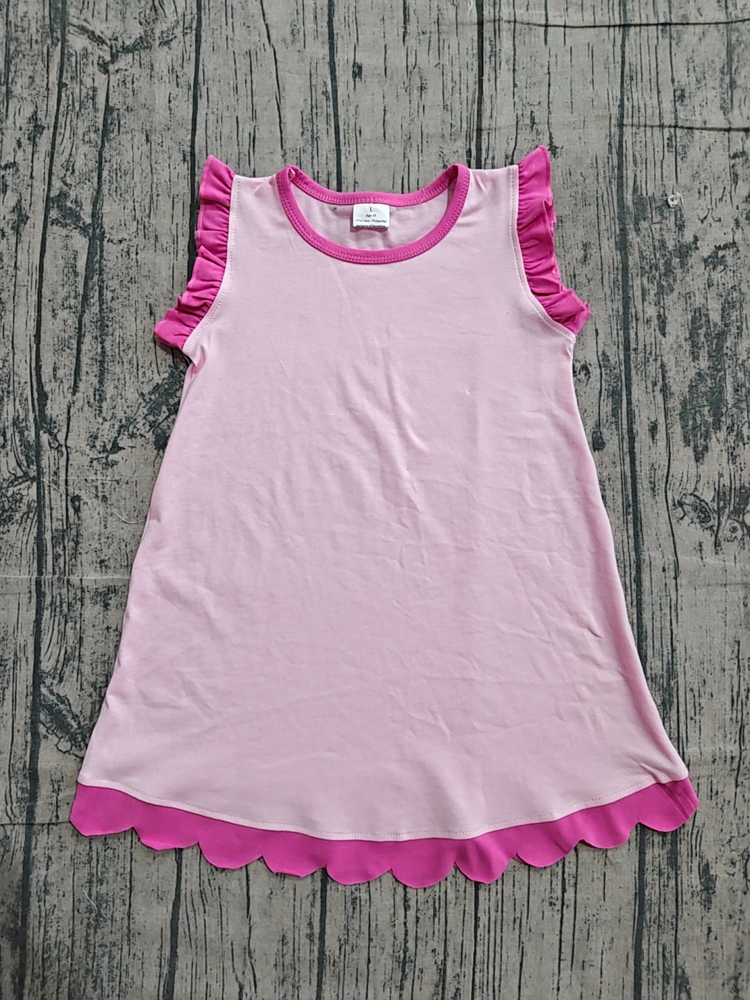 Baby Girls Sleeveless Scallop Knee Length Dresses Preorder