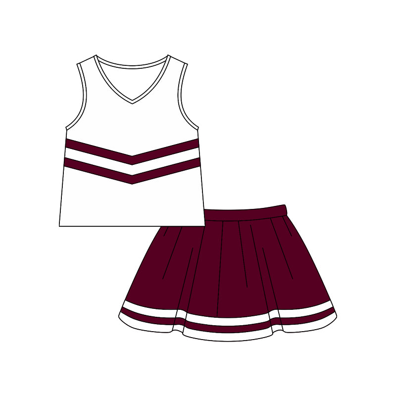 Baby Girls Sleeveless Stripe Vest Top Skirt Short Team Clothes Sets Preorder