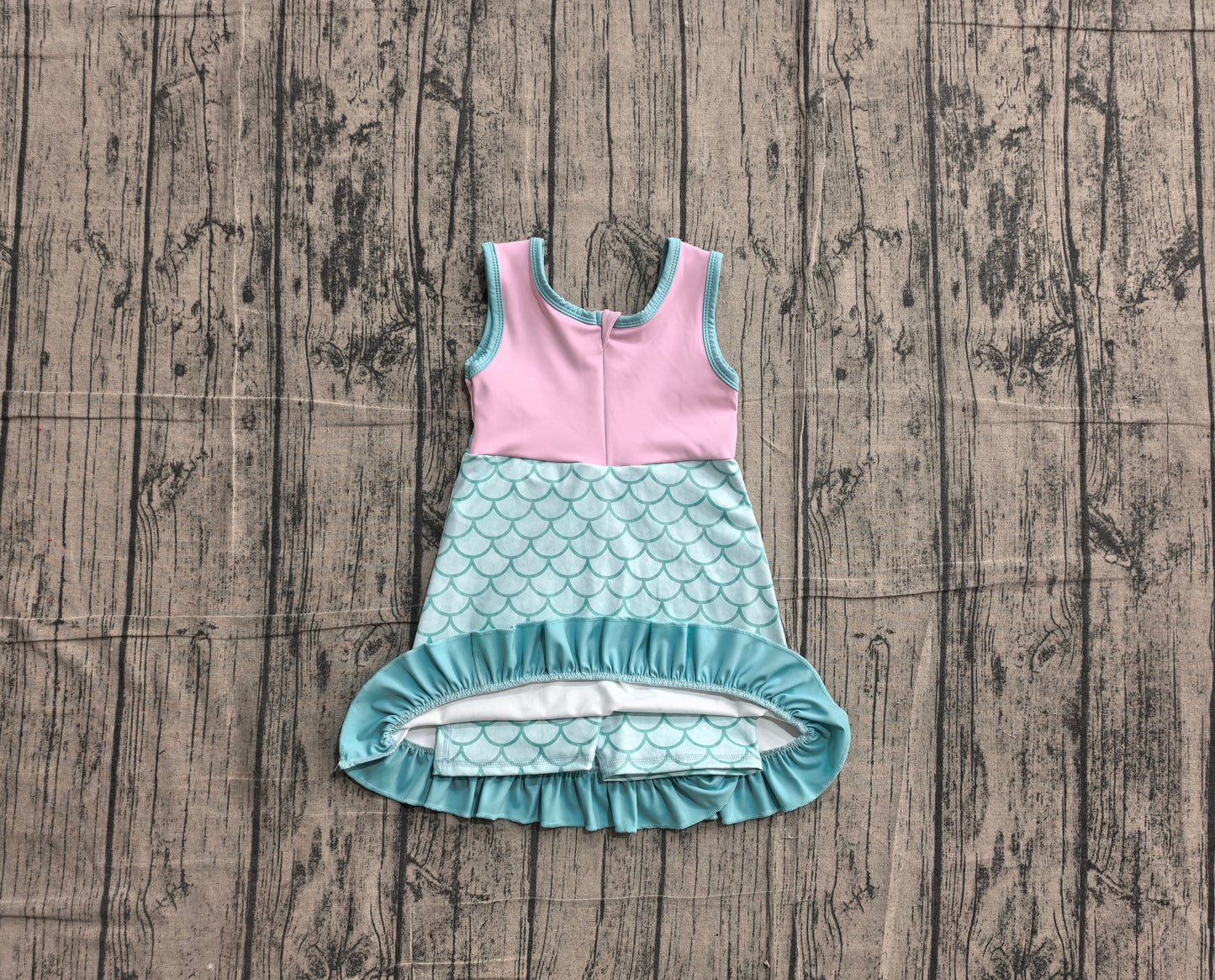 Baby Girls Sleeveless Mermaid Yoga Active Short Knee Length Dress