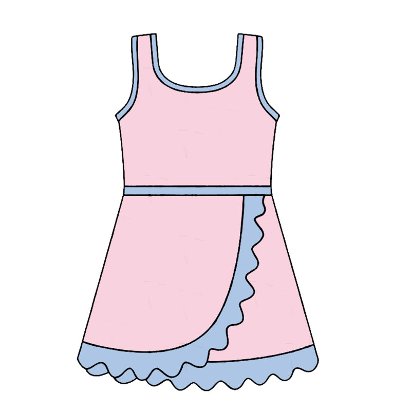 Baby Girls Sleeveless Light Pink Yoga Active Short Knee Length Dress Preorder