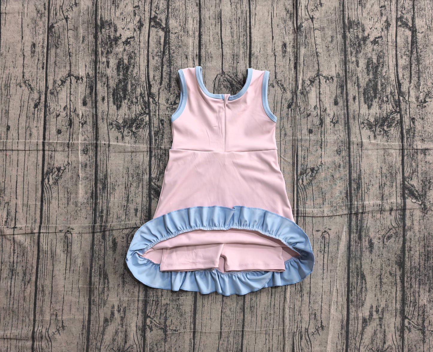 Baby Girls Light Pink Blue Sleeveless Yoga Active Short Knee Length Dress