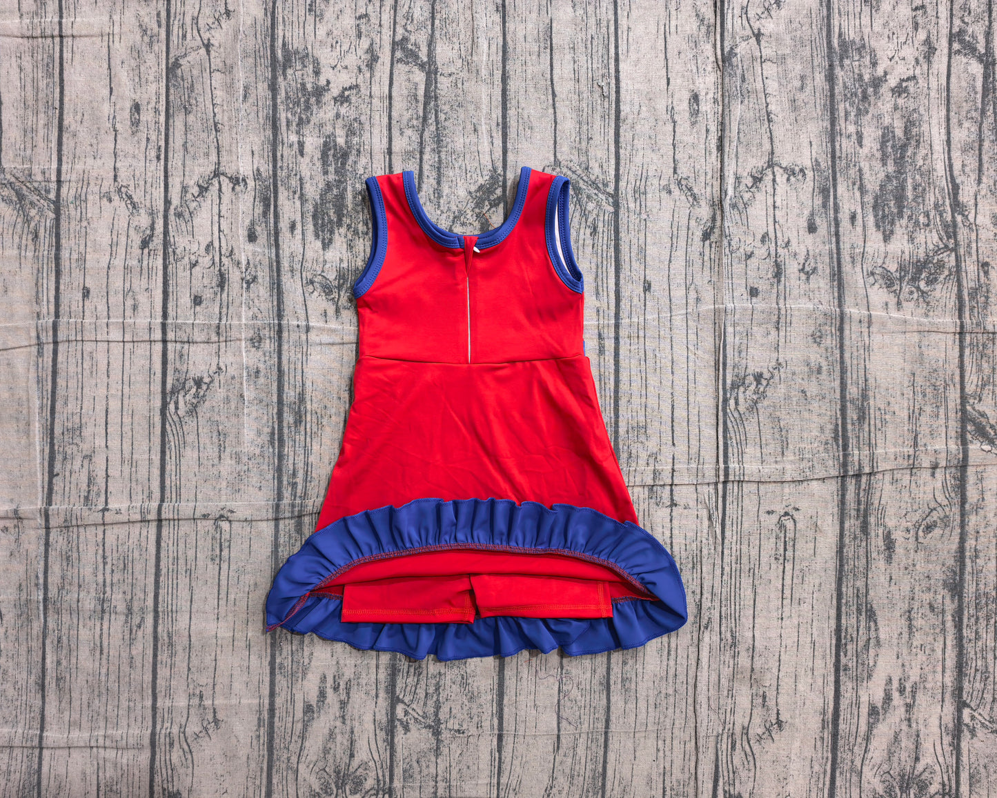 Baby Girls Red Navy Sleeveless Yoga Active Short Knee Length Dress