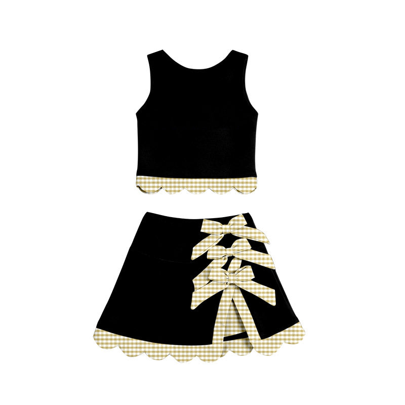 Baby Girls Skeeveless Vest Top Skirt Shorts Yoga Active Scallop Clothes Sets Preorder