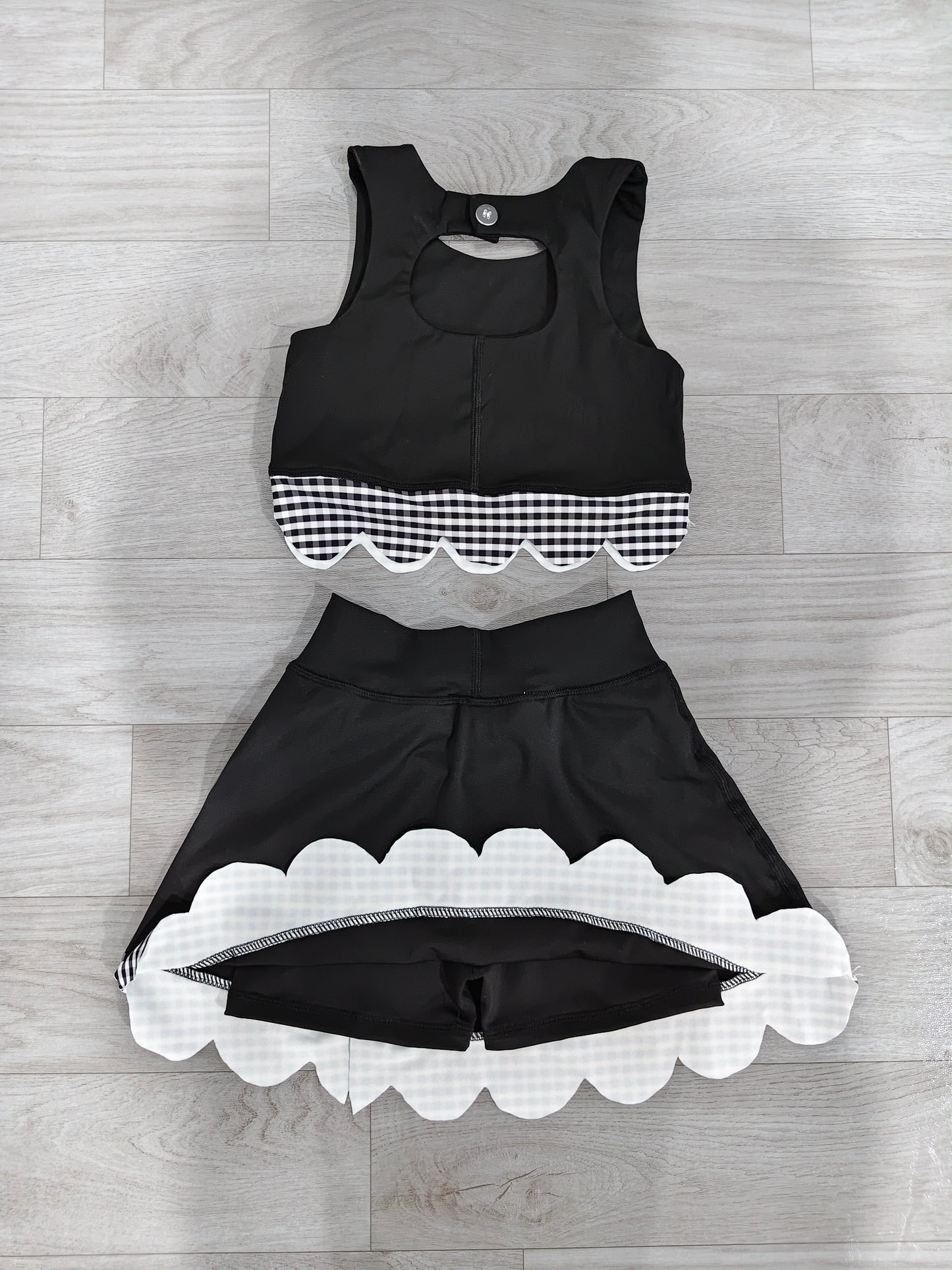 Baby Girls Sleeveless Vest Top Skirt Shorts Yoga Active Scallop Clothes Sets
