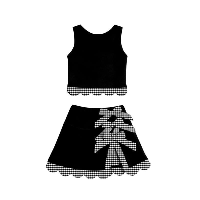 Baby Girls Skeeveless Vest Top Skirt Shorts Yoga Active Scallop Clothes Sets Preorder