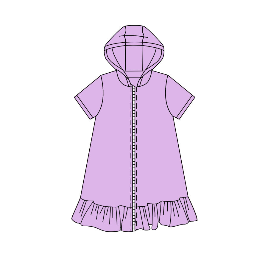 Baby Girls Lavender Zip Hoodie Yoga Active Knee Length Dress Jackets Preorder