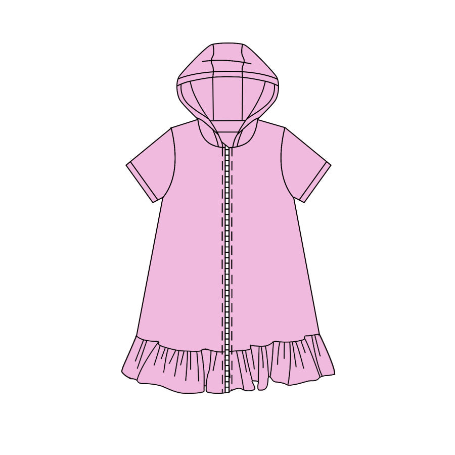 Baby Girls Pink Zip Hoodie Yoga Active Knee Length Dress Jackets Preorder