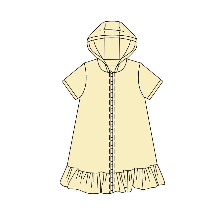 Baby Girls Yellow Zip Hoodie Yoga Active Knee Length Dress Jackets Preorder