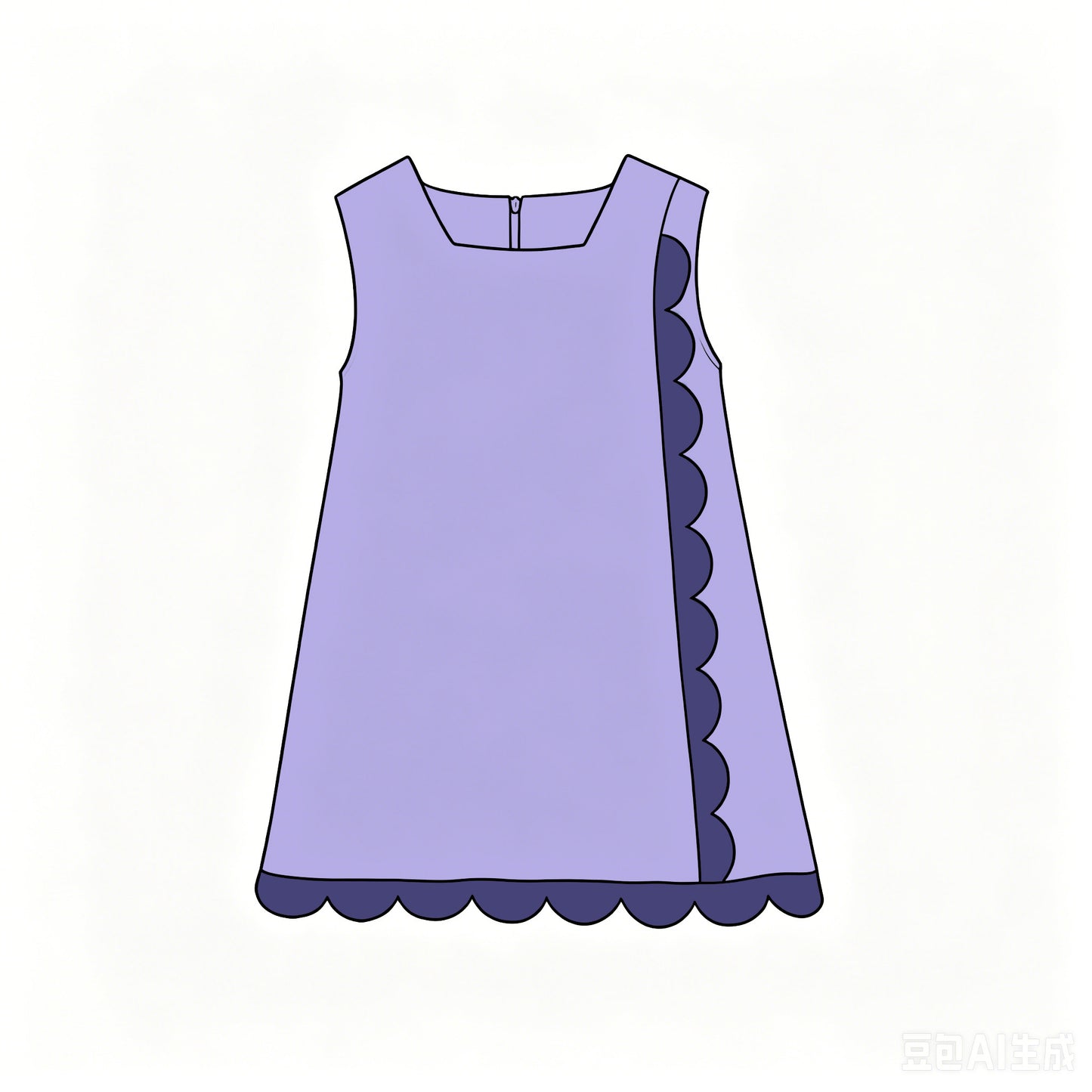 Preorder moq 5 Baby Girls Lavender Purple Sleeveless Yoga Active Scallop Knee Length Dress