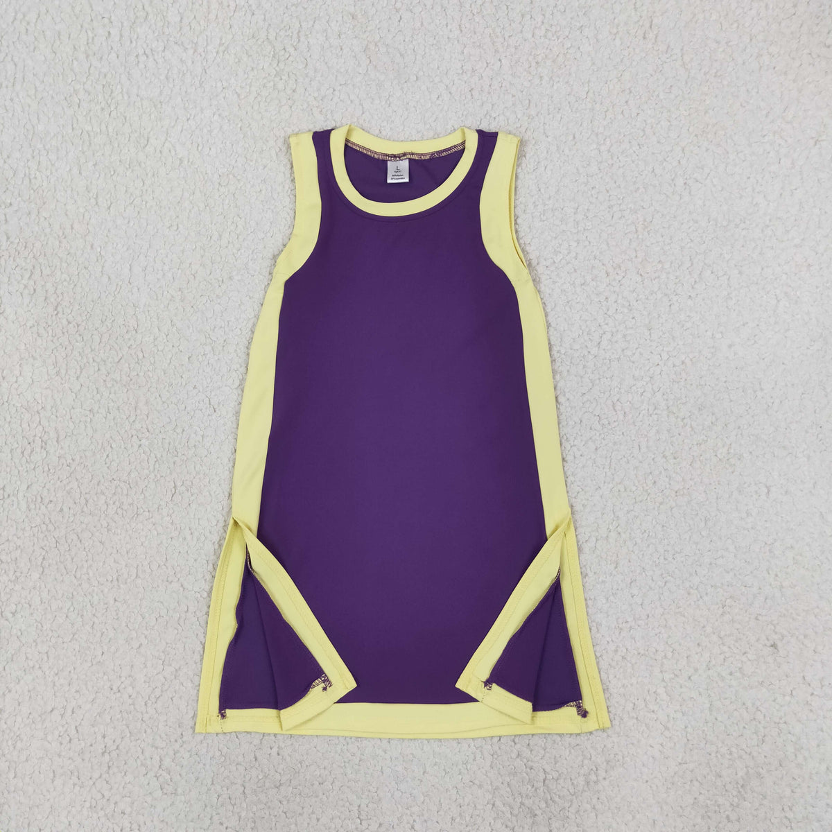 Baby Girls Sleeveless Purple Yellow Yoga Active Split Knee Length Dresses