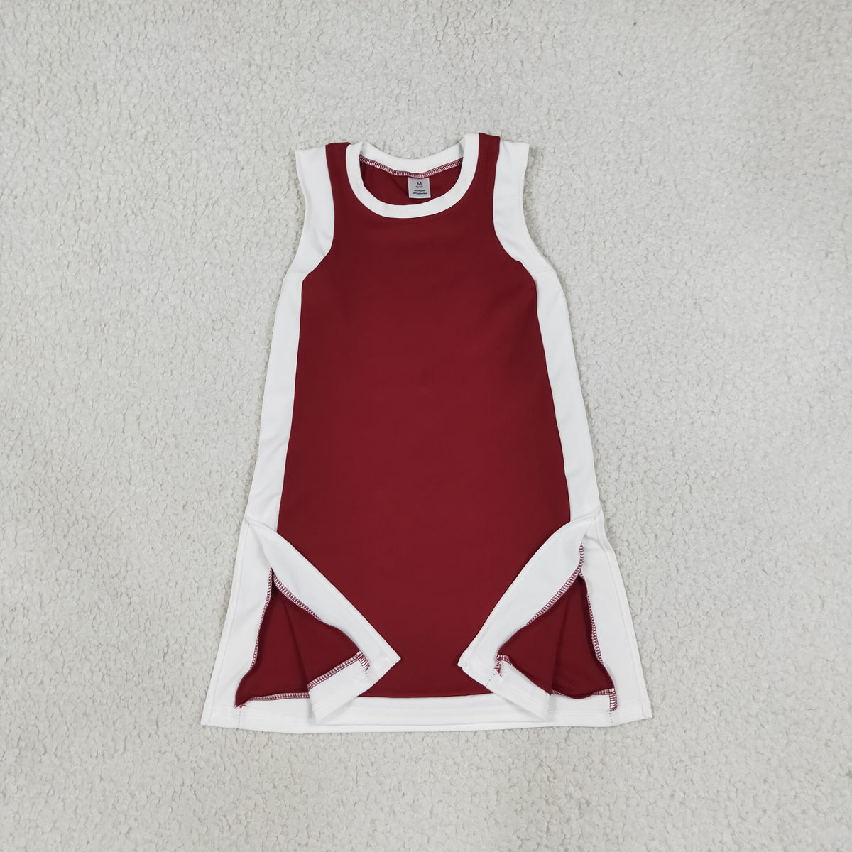 Baby Girls Sleeveless White Maroon Yoga Active Knee Length Dresses